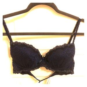 Navy Blue Lace and Sparkly Bra